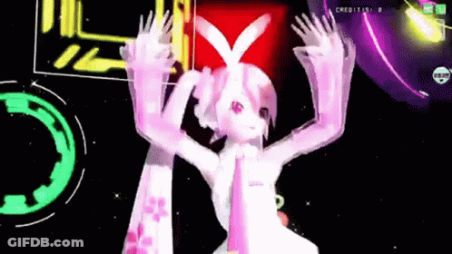 Girl In Pink Dress Dancing Video Game GIF
