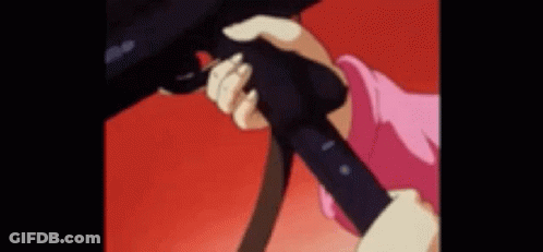 Girl In Pink Dress Holding Gun GIF