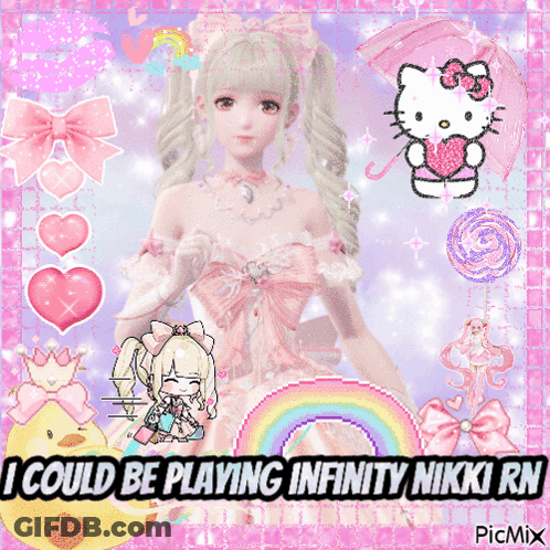 Girl In Pink Dress I Could Be Playing Infinity Nikki Rn GIF
