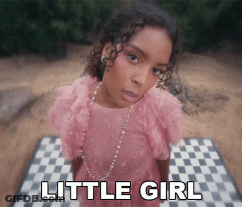 Girl In Pink Dress On Checkered Rug Little Girl GIF