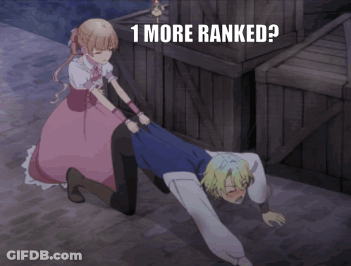 Girl In Pink Dress Pushing Man Saying 1 More Ranked GIF