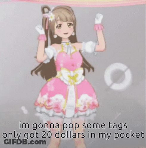 Girl In Pink Dress Saying Im Gonna Pop Some Tags Only Got 20 Dollars In My Pocket GIF