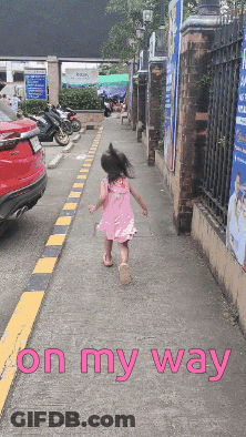 Girl In Pink Dress Walking GIF