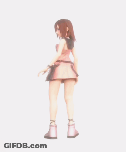 Girl In Pink Dress Walking On Beach GIF