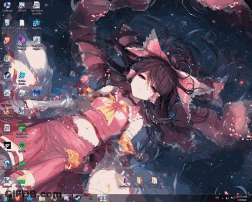 Girl In Pink Dress With Bow On Computer Screen GIF
