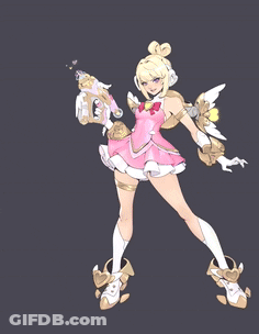 Girl In Pink Dress With Gun GIF