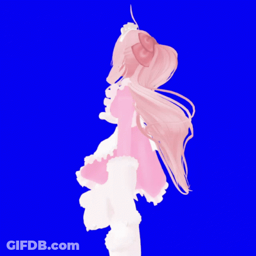 Girl In Pink Dress With Pink Bow GIF