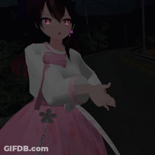 Girl In Pink Dress With Question Mark GIF