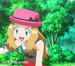Girl In Pink Hat And Red Skirt Standing In Forest GIF