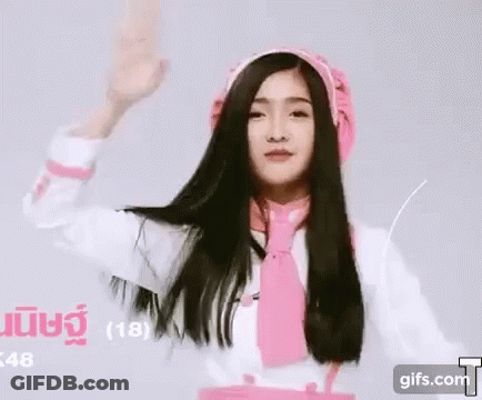 Girl In Pink Hat And Tie Dancing GIF