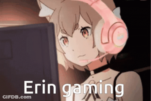 Girl In Pink Headphones Erin Gaming GIF