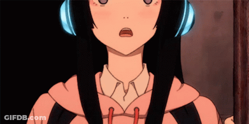 Girl In Pink Hoodie Wearing Headphones GIF