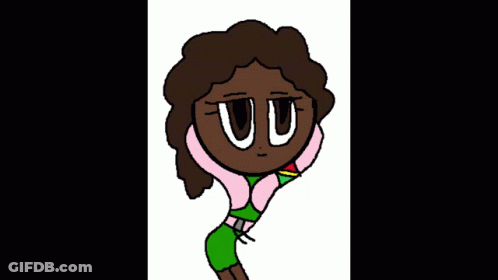 Girl In Pink Jacket And Green Pants GIF