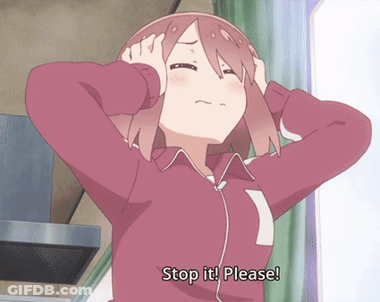 Girl In Pink Jacket Covering Ears Saying Stop It Please GIF