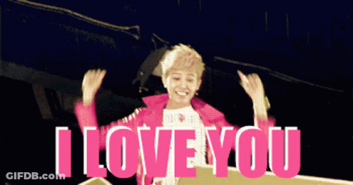 Girl In Pink Jacket Giving Middle Finger With I Love You GIF