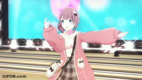 Girl In Pink Jacket Saying Peach GIF