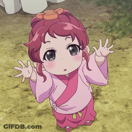 Girl In Pink Kimono Looking Up GIF