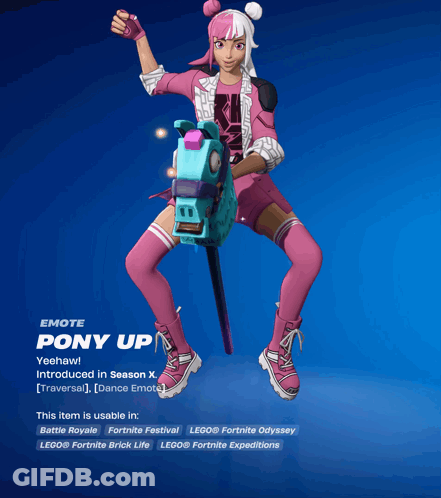 Girl In Pink Outfit Holding A Pony Up GIF