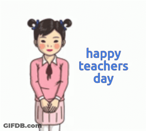 Girl In Pink Shirt Happy Teachers Day GIF