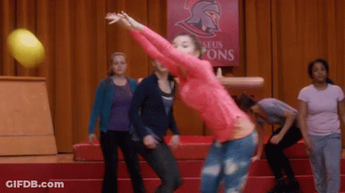 Girl In Pink Shirt Throwing Ball GIF