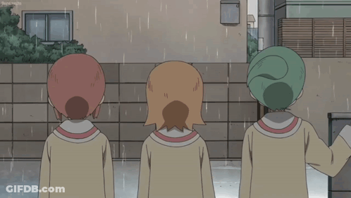 Girl In Pink Skirt Standing In Rain GIF