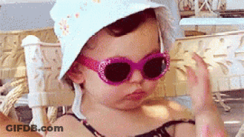 Girl In Pink Sunglasses And Hat GIF