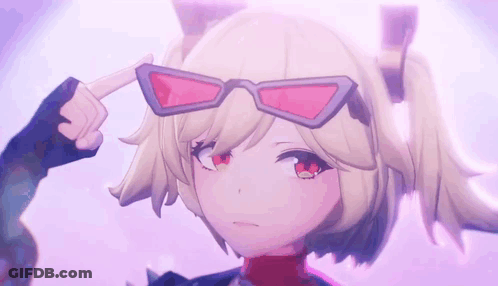 Girl In Pink Sunglasses Pointing GIF