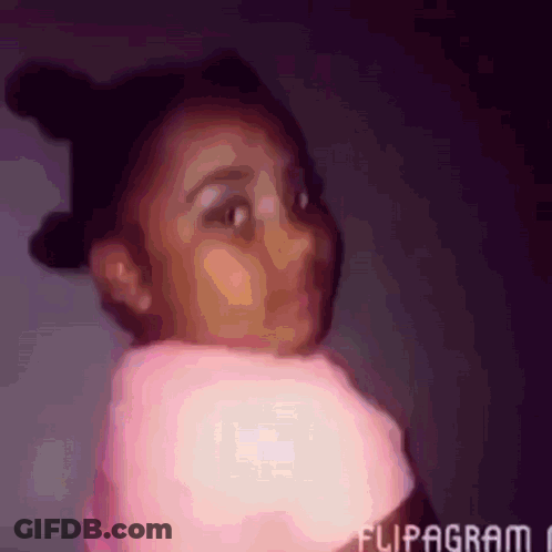 Girl In Pink Sweater With Flipagram Logo GIF