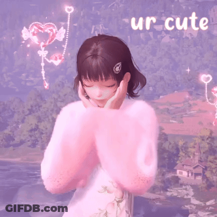 Girl In Pink Sweater With Ur Cute GIF