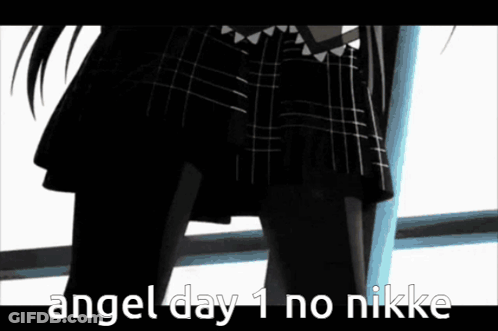Girl In Plaid Skirt Angel Day 1 GIF