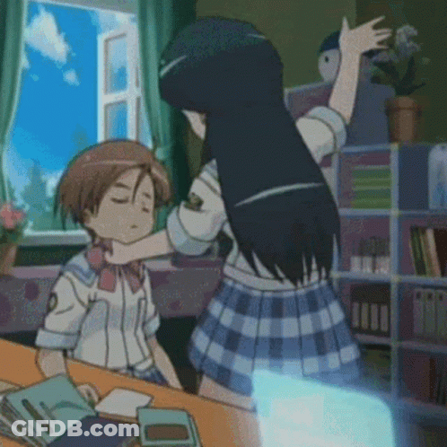 Girl In Plaid Skirt Slapping Another Girl GIF
