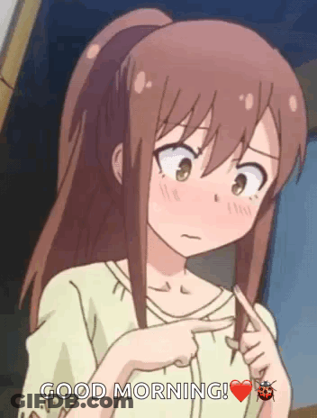 Girl In Ponytail Saying Good Morning GIF