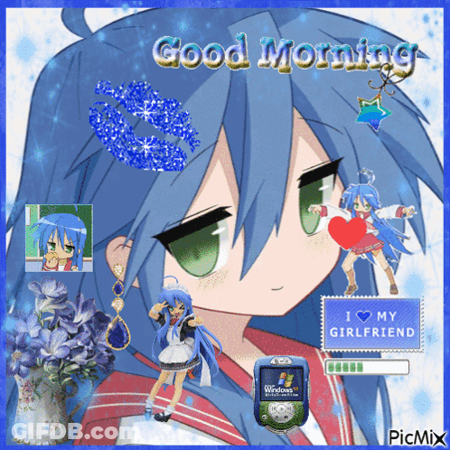 Girl In Ponytail Saying Good Morning GIF