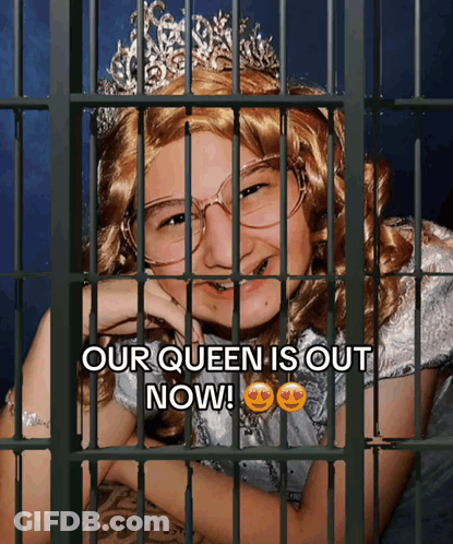 Girl In Princess Costume Behind Bars GIF