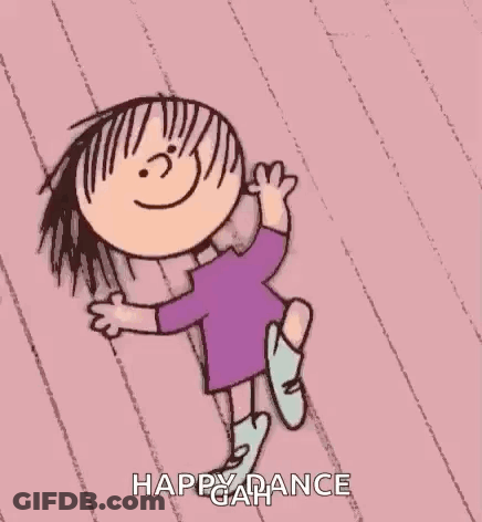 Girl In Purple Dress Jumping Happy Dance GIF