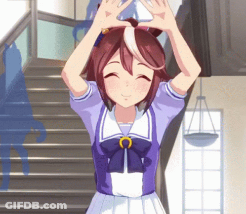 Girl In Purple Dress On Stairs GIF