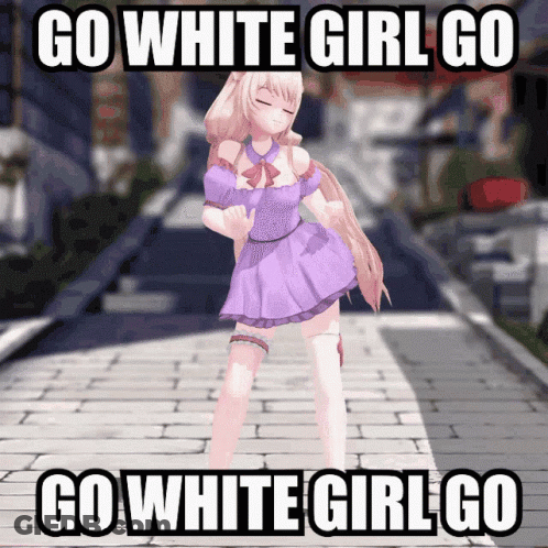 Girl In Purple Dress Saying Go White Girl Go GIF