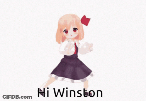 Girl In Purple Dress Saying Hi Winston GIF