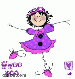 Girl In Purple Dress Saying Whoo Hoo GIF