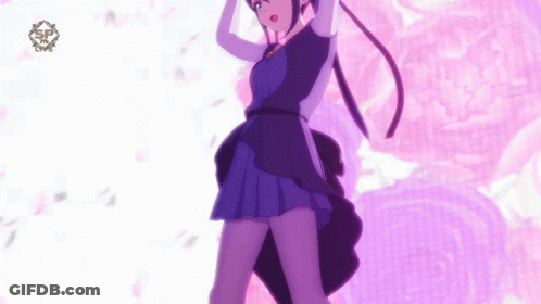 Girl In Purple Dress SP Pink Background GIF