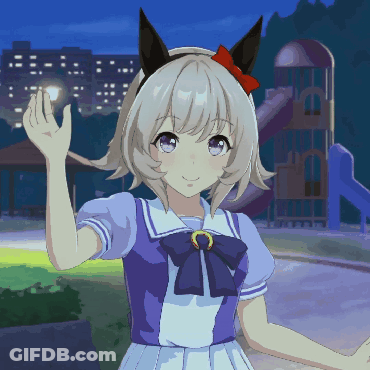Girl In Purple Dress With Bow On Head GIF