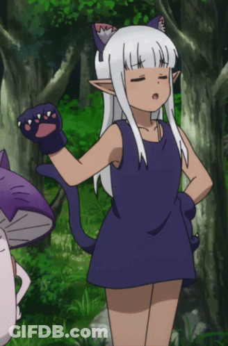 Girl In Purple Dress With Cat Ears GIF