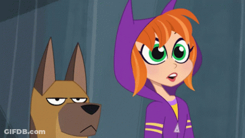 Girl In Purple Hoodie With Dog GIF