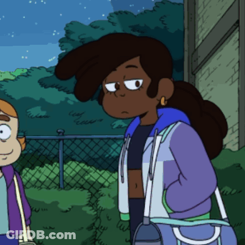 Girl In Purple Jacket Next To Another Girl GIF