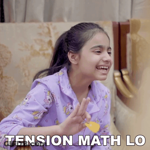 Girl In Purple Pajama Top Smiling Tension Math Lo GIF