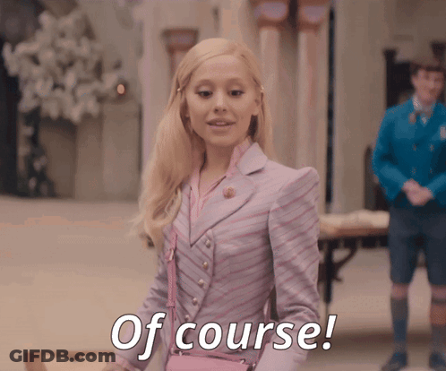 Girl In Purple Suit Saying Of Course GIF