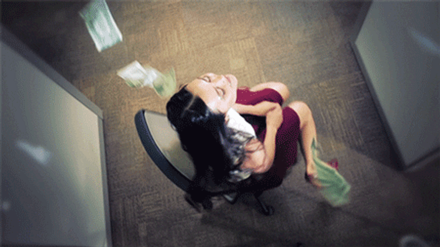 Girl In Raining Money GIF
