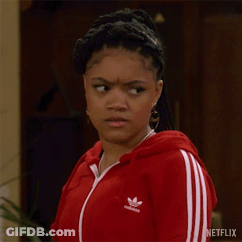 Girl In Red Adidas Hoodie Saying Yeah GIF