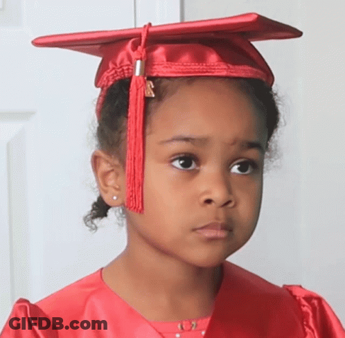 Girl In Red Cap And Gown GIF