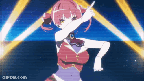 Girl In Red Dress Dancing On Stage GIF